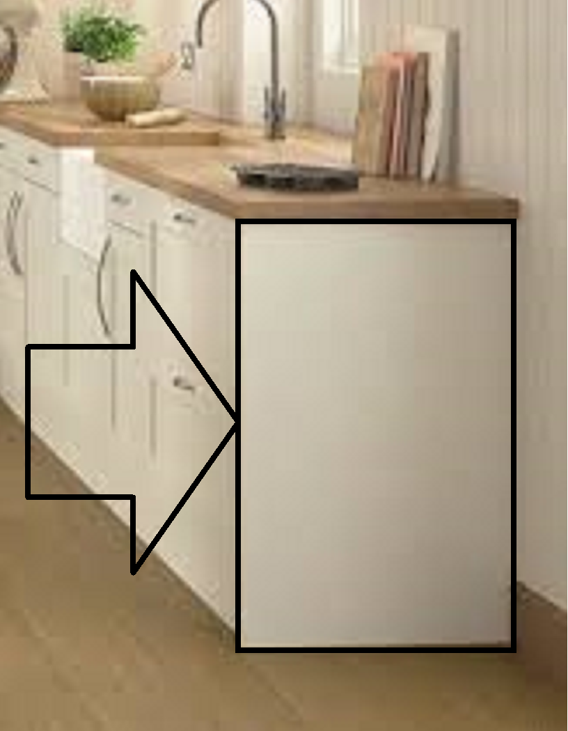 Matt or Gloss Cream End Panel Compatible with Howdens Kitchens