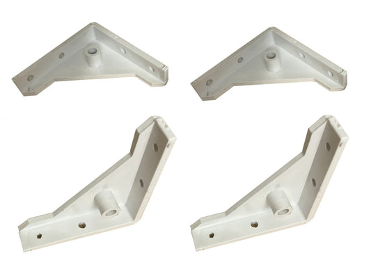 4 Strong White Plastic Kitchen wall unit hangers 67mm x15mm ANGLE BRACKET BRACES