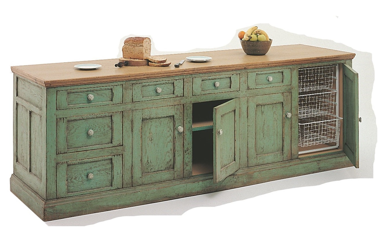 Bespoke Antiqued Kitchen Island Made to Measure Joinery