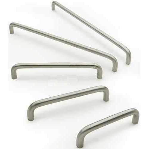 Brushed Nickel effect Steel D Style Cabinet Door Solid Tubular Pull Handle 10mmD