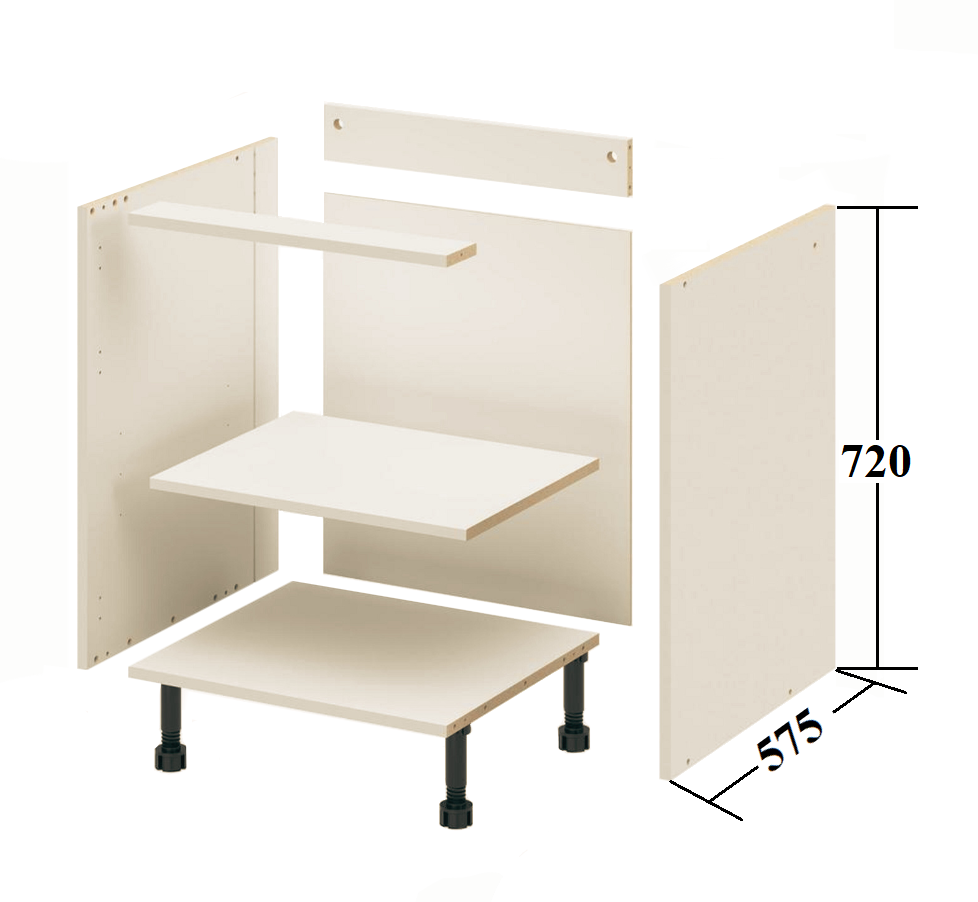 Flat Pack Cream Kitchen Cupboard Carcass Units 720mm (72cm) high compatible with Howdens