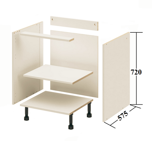 Flat Pack Cream Kitchen Cupboard Carcass Units 720mm (72cm) high compatible with Howdens