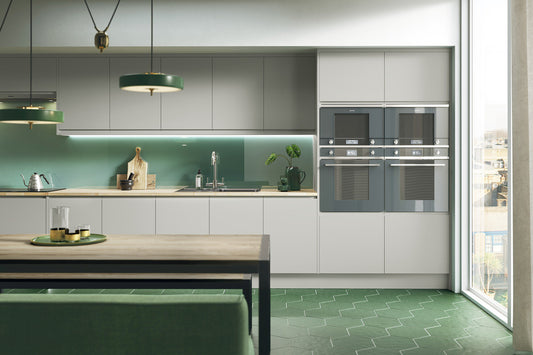 Vinyl Wrap Gloss Dove Grey Kitchen Cabinet Door & Drawer Front Slab 19mm Slab Hafele Skye
