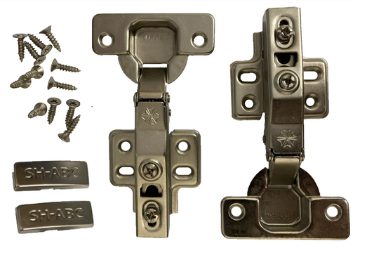 Soft Close Kitchen Cabinet Cupboard Door Hinges and mounting clips and screws (pack of 2)